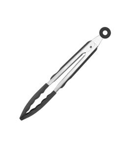 A LA CUISINE SILICONE KITCHEN TOOL - 12" FOOD TONG DARK GREY