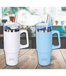 ELITE TRAVEL MUG w/STRAW AST 870ML