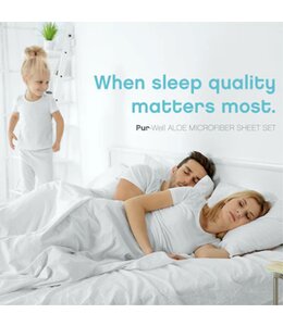 PUR-WELL ALOE MICROFIBER BLEND SHEET SET WHITE
