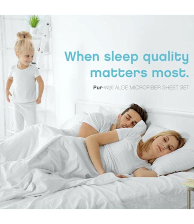 PUR-WELL ALOE MICROFIBER BLEND SHEET SET WHITE