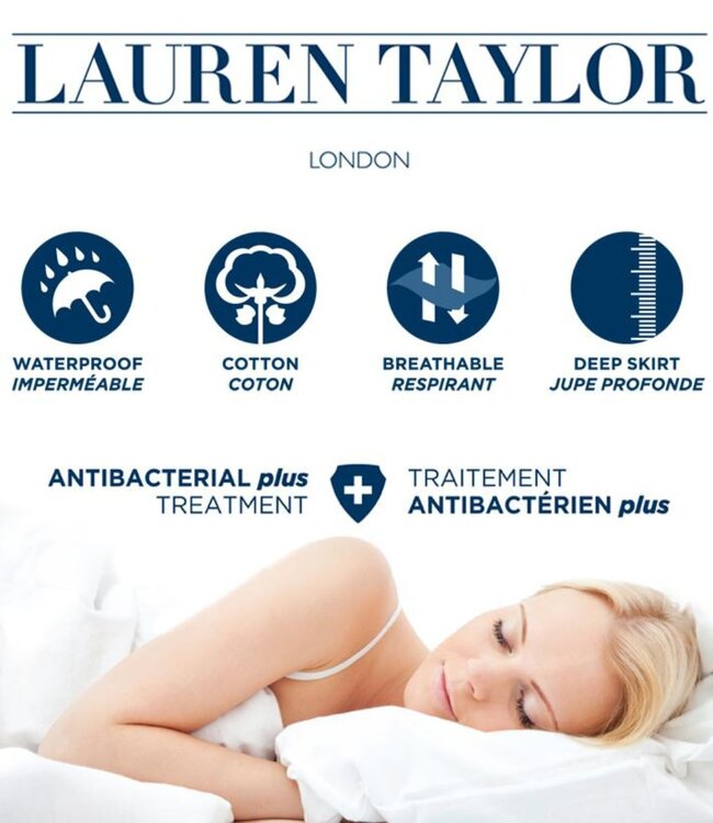 LAUREN TAYLOR *ANTIBAC-PLUS MATTRESS PROTECTOR