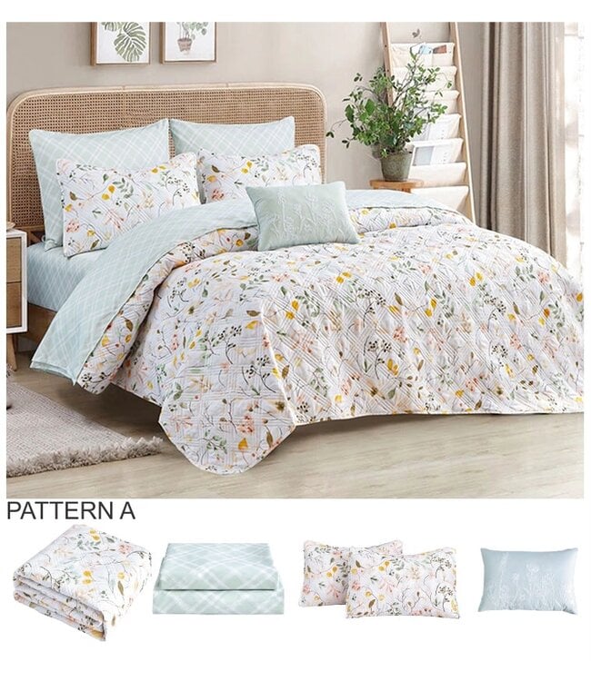 LAUREN TAYLOR MEADOW 8Pc QUILT SET AST