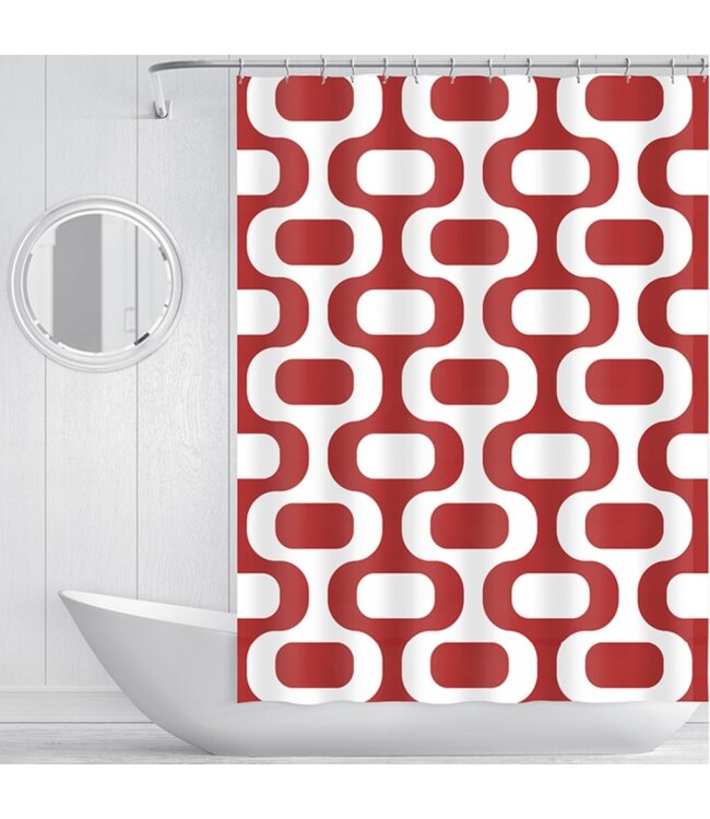 LAUREN TAYLOR RETRO GEO SHOWER CURTAIN AST 70X72" (MP12)