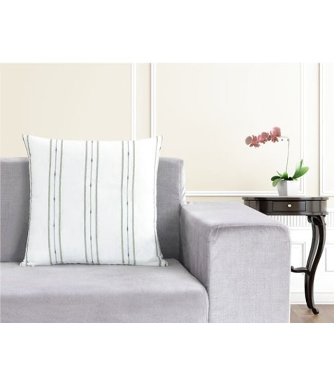LAUREN TAYLOR ELENA 2 PK STRIPED JACQUARD CUSHIONS AST18x18"