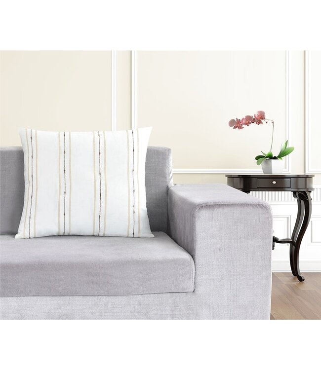 LAUREN TAYLOR ELENA 2 PK STRIPED JACQUARD CUSHIONS AST18x18"