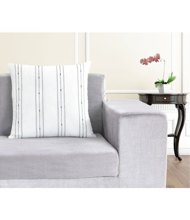 LAUREN TAYLOR ELENA 2 PK STRIPED JACQUARD CUSHIONS AST18x18"