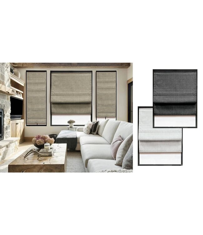 LAUREN TAYLOR CORDLESS ROMAN SHADE BLACKOUT BLINDS