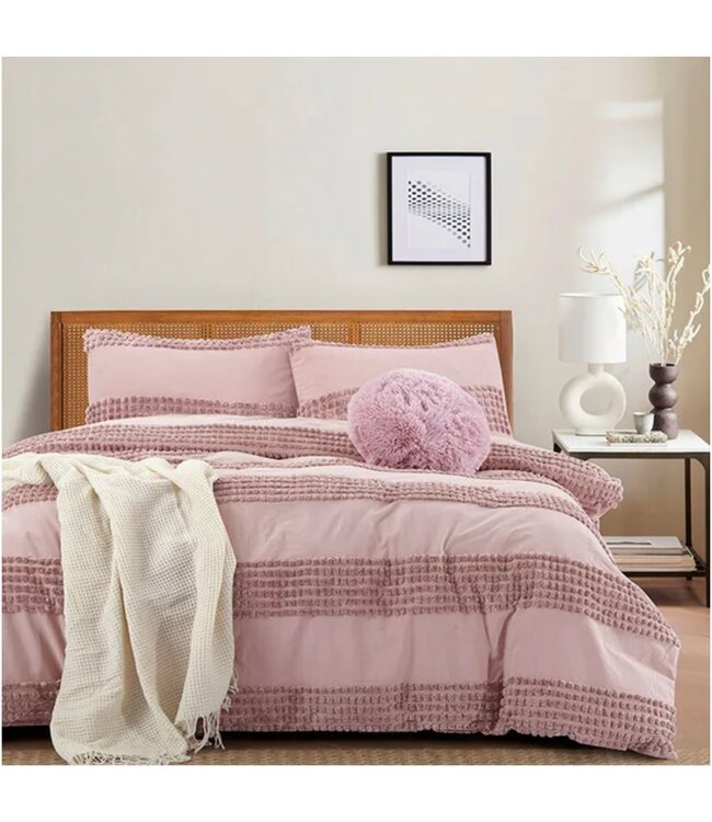 AMARA 4pc COTTON POM POM DUVET COVER SET AST