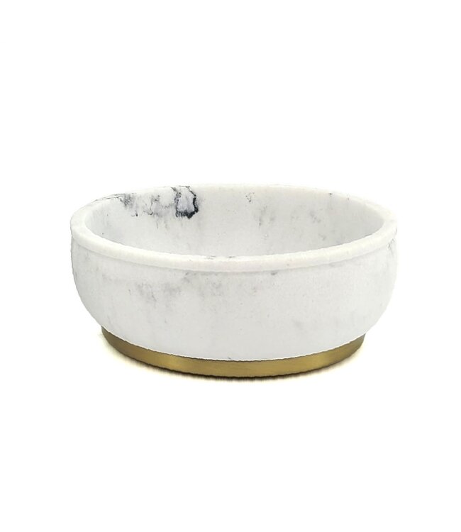 MARBLE SOAP DISH WHITE/BRASS