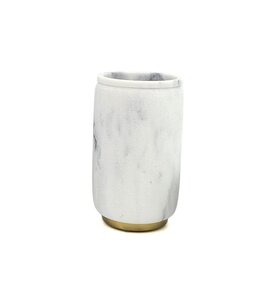 MARBLE TUMBER WHITE/BRASS