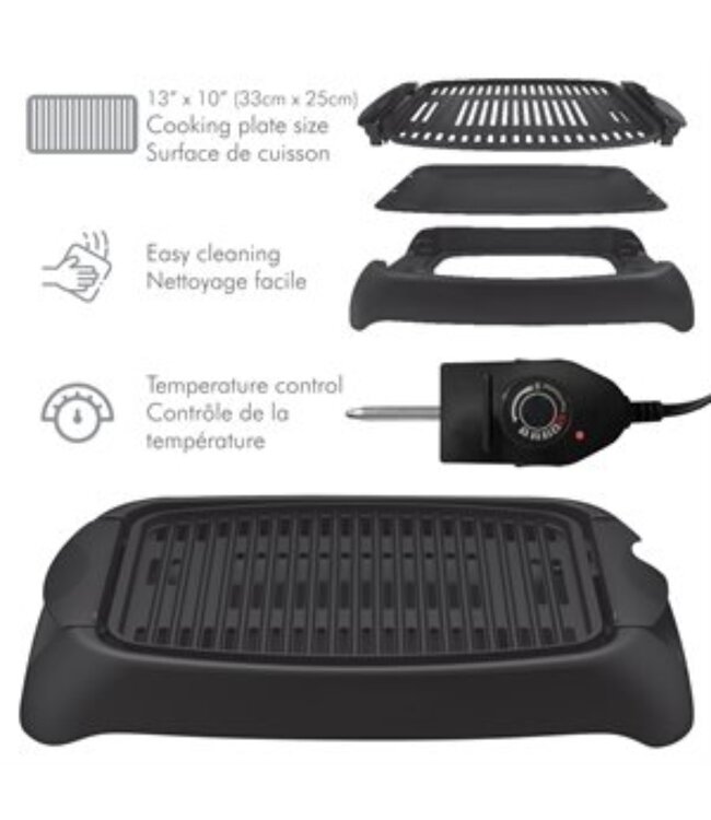 HAÛZ Living ELECTRIC COUNTER TOP SMOKELESS NON-STICK INDOOR BBQ GRILL 13X10"