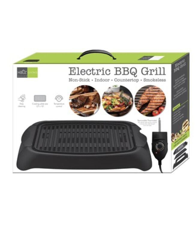 HAÛZ Living ELECTRIC COUNTER TOP SMOKELESS NON-STICK INDOOR BBQ GRILL 13X10"