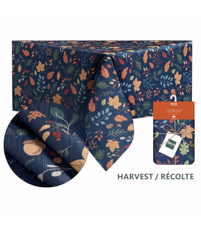 PRINTED TEXTURED FABRIC FALL COLLECTION TABLECLOTHS
