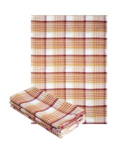 3pk FALL PRINTED BASKETWEAVE KITCHEN TOWEL 16X26" AUTUMN PLAID