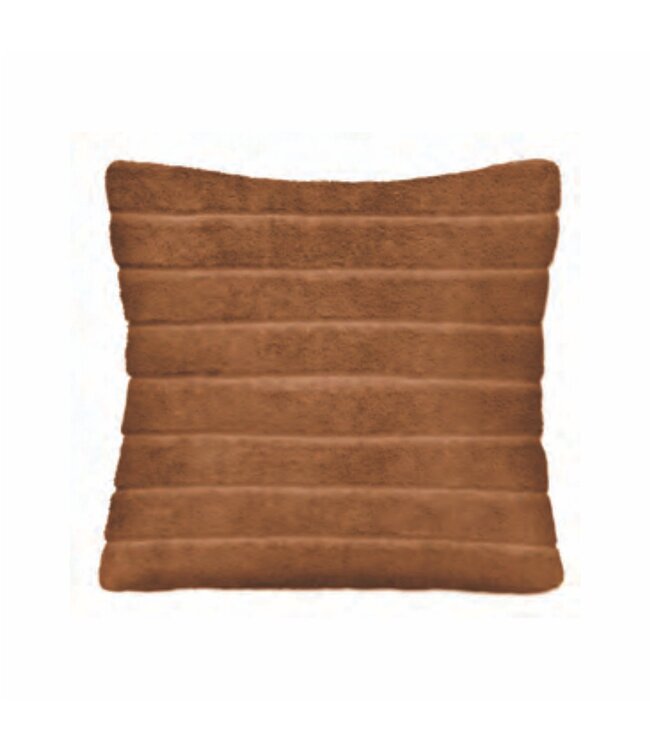TEXTURED FAUX FUR SOLID FALL CUSHION 17X17"