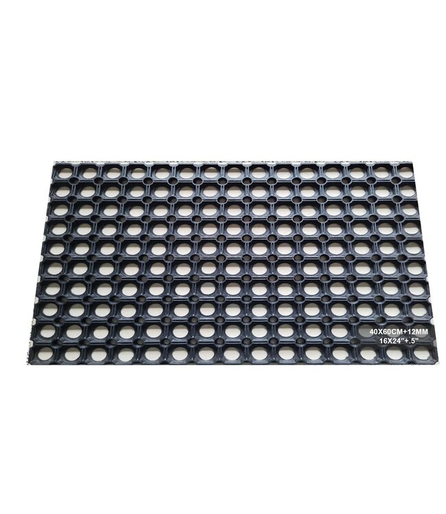 LAUREN TAYLOR RUBBER HOLLOW MAT BLACK 16x24"