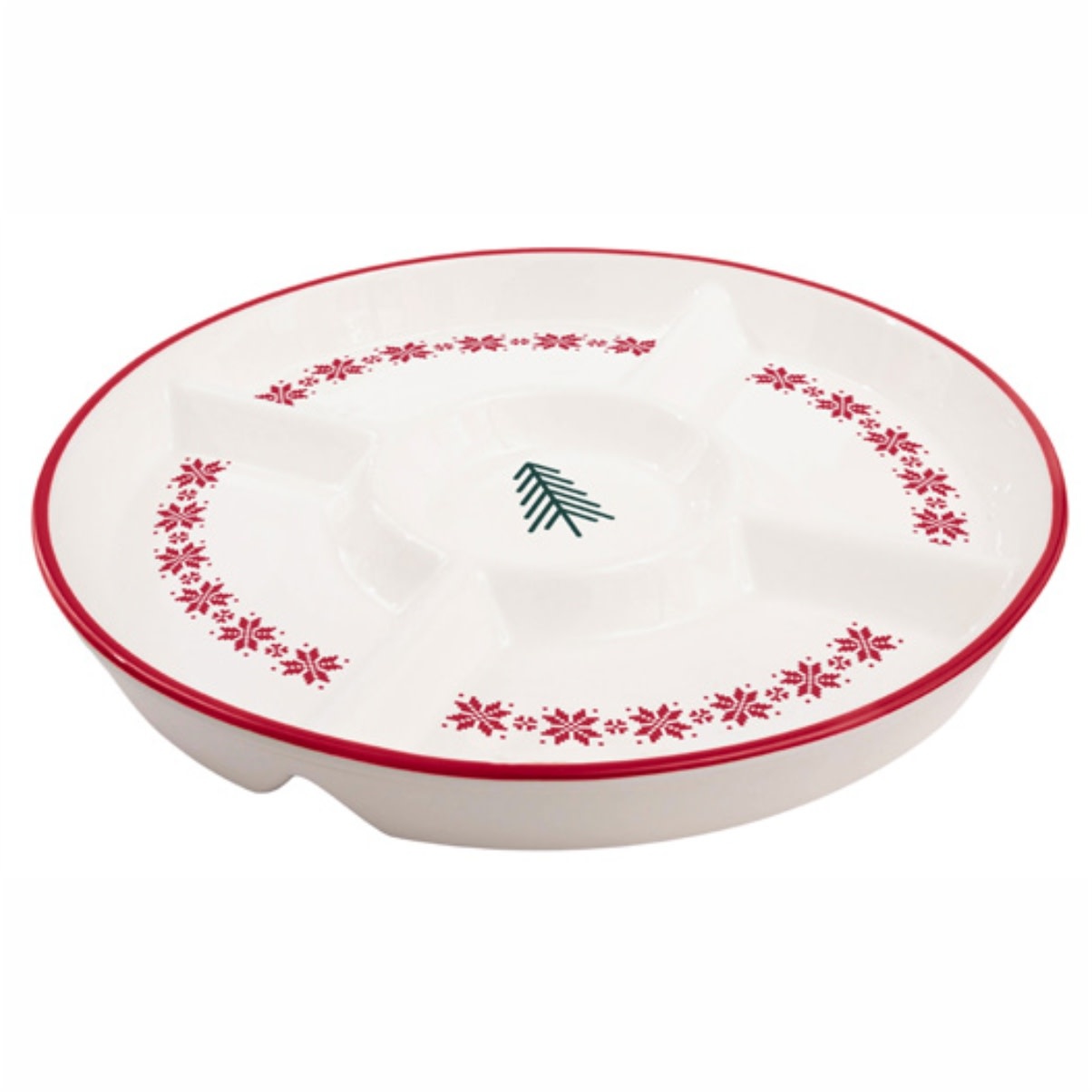CHRISTMAS SECTIONAL PRINTED SERVING PLATTER 12" Oxford Mills Home