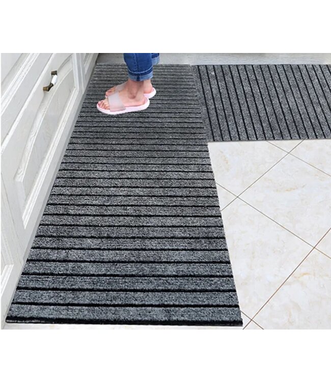 LAUREN TAYLOR RIBBED MAT BLACK 23X35"