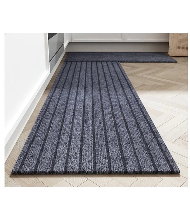 LAUREN TAYLOR RIBBED MAT BLACK 18X30"