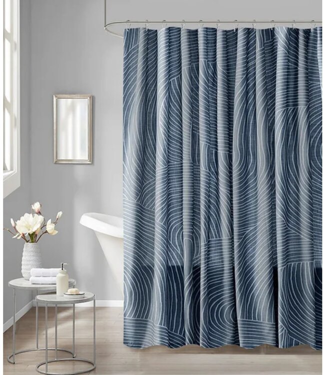 LAUREN TAYLOR SWIRL SHOWER CURTAIN AST 70X72