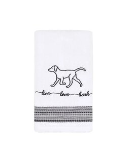 LAUREN TAYLOR DOG 2PK GUEST TOWEL WHITE/BLACK 16X20"