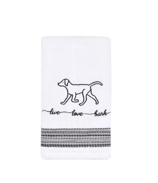 LAUREN TAYLOR DOG 2PK GUEST TOWEL WHITE/BLACK 16X20"
