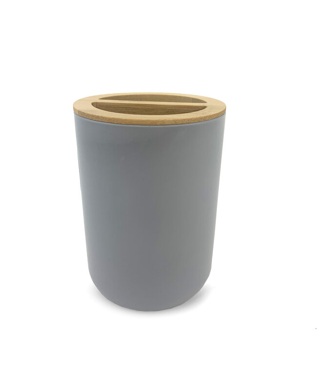 PANDA TOOTHBRUSH HOLDER GREY/BAMBOO