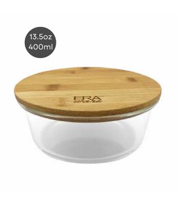 BAMBOO/GLASS ROUND FOOD STORAGE CONTAINERS