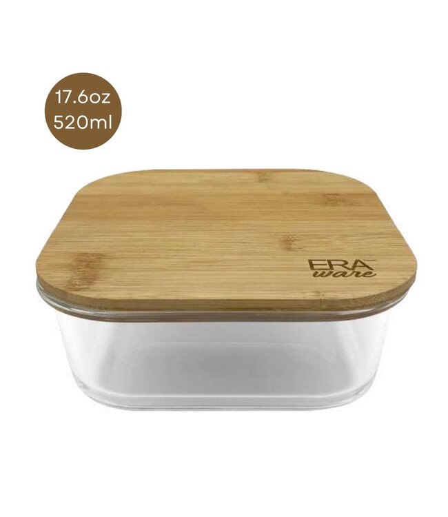ERAware BAMBOO/GLASS SQUARE FOOD STORAGE CONTAINER