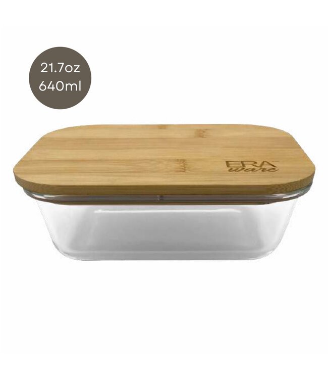 ERAware BAMBOO/GLASS RECTANGULAR FOOD STORAGE CONTAINER