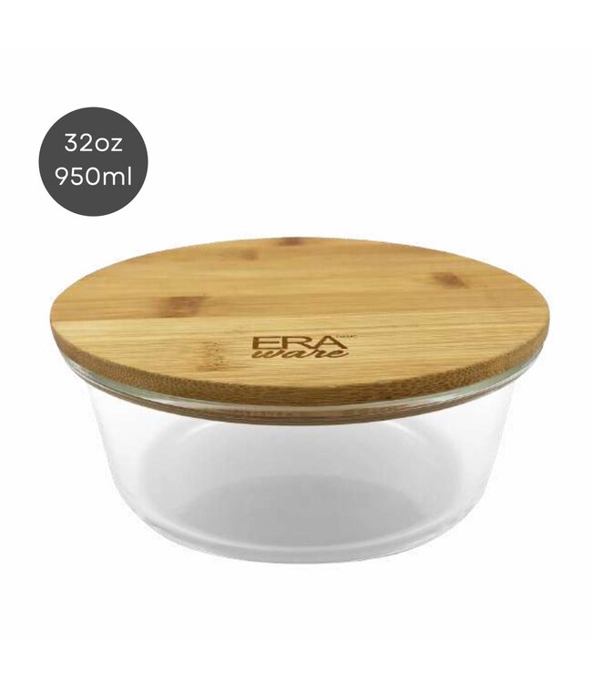 ERAware BAMBOO/GLASS ROUND FOOD STORAGE CONTAINERS