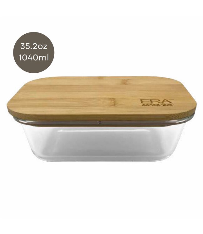 ERAware BAMBOO/GLASS RECTANGULAR FOOD STORAGE CONTAINER