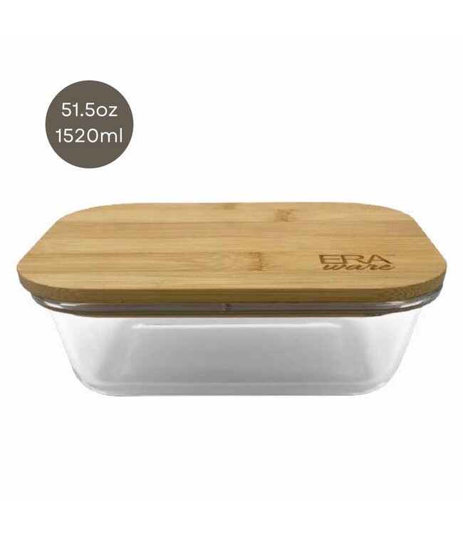 ERAware BAMBOO/GLASS RECTANGULAR FOOD STORAGE CONTAINER