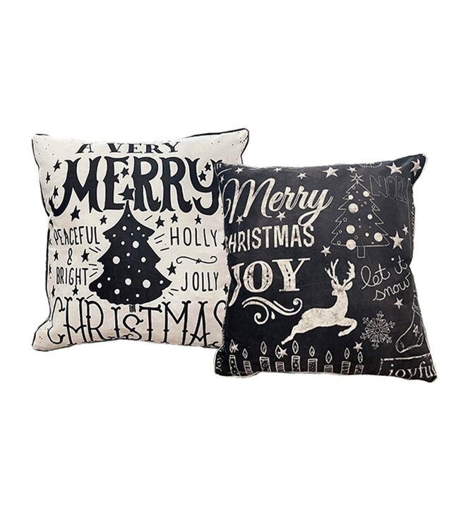 LED CHRISTMAS TEXT CUSHION 18X18"