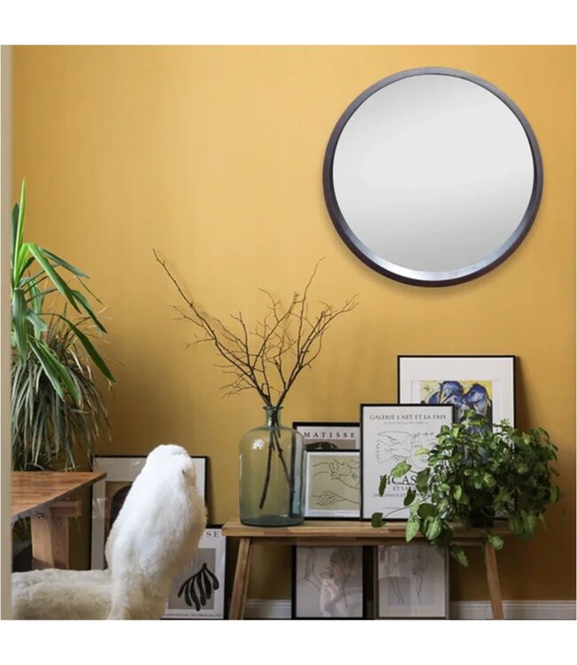 LAUREN TAYLOR ROUND WOODEN FRAMED MIRROR 23.5"