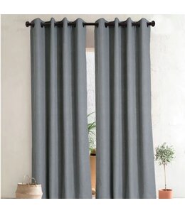 LAUREN TAYLOR 2 PK FAUX LINEN THERMAL BLACKOUT FOAMBACK GROMMET TOP WINDOW PANELS 52x84"