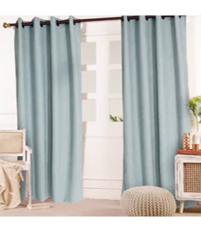 LAUREN TAYLOR 2 PK MICROSUEDE WOVEN BLACKOUT GROMMET TOP WINDOW PANELS 52x84"