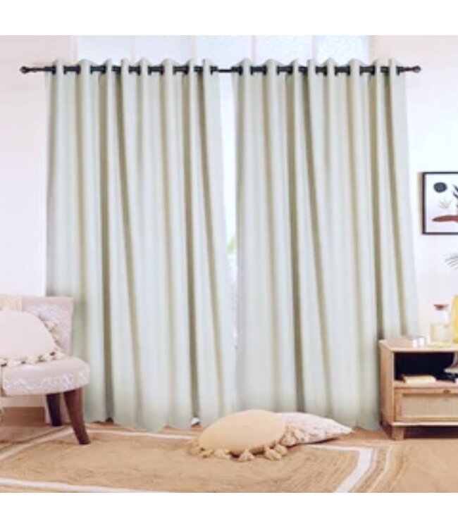 LAUREN TAYLOR 2 PK MICROSUEDE WOVEN BLACKOUT GROMMET TOP WINDOW PANELS 52x84"