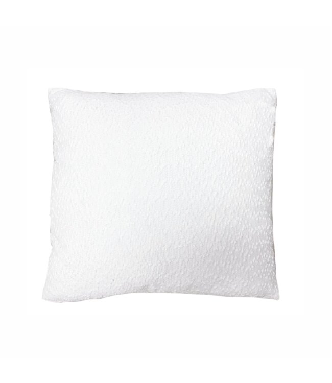 ALIKA CHENILLE JACQUARD CUSHION 20X20" WHITE