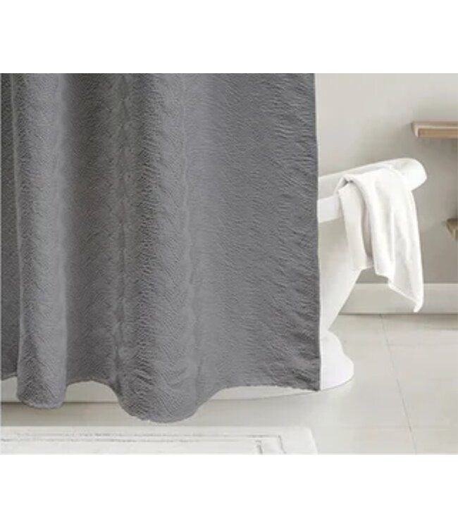 EMBOSSED SOLID SHOWER CURTAIN 70X72" AST