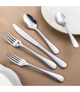 LAUREN TAYLOR 20PC PORTO FLATWARE SET STAINLESS STEEL