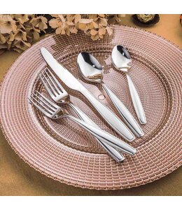 LAUREN TAYLOR 20PC BARI FLATWARE SET STAINLESS STEEL