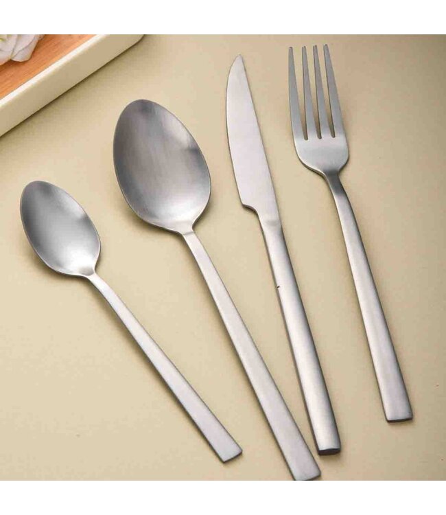 LAUREN TAYLOR 16PC AMORA FLATWARE SET STAINLESS STEEL