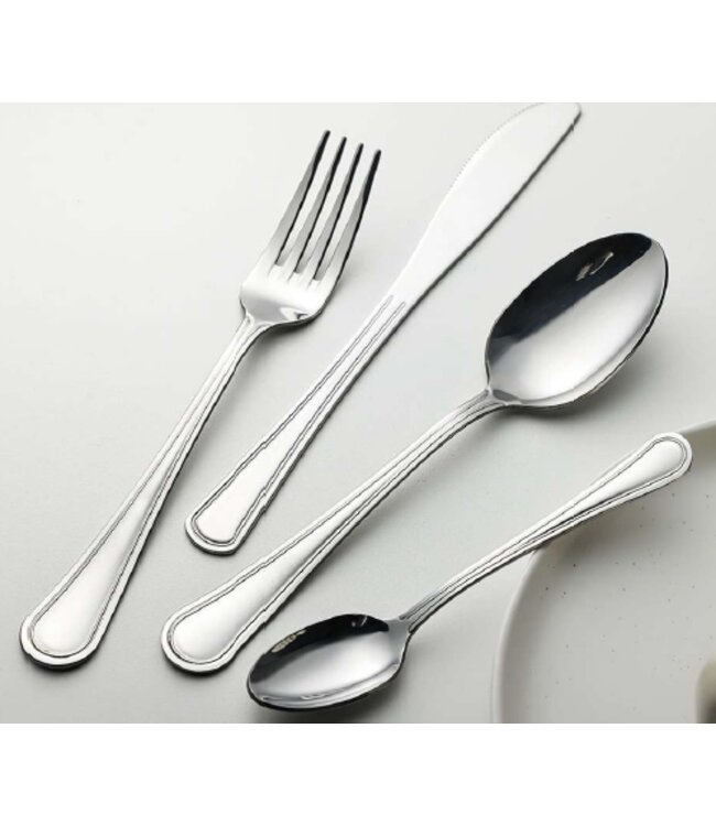 LAUREN TAYLOR 16PC FLORENCE FLATWARE SET STAINLESS STEEL