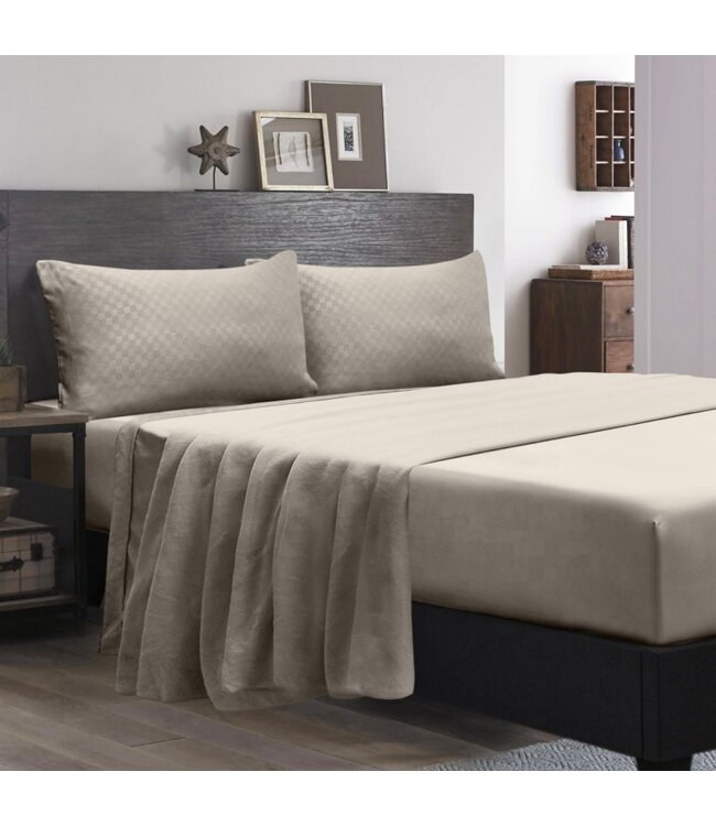 LAUREN TAYLOR LUXURIOUS AND SOFT COMFORT SHEET SET w/EMBOSSED HEM & PC (MP2)