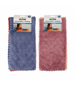 5PK SOLID MICROFIBER CLEANING CLOTH AST 12x12"