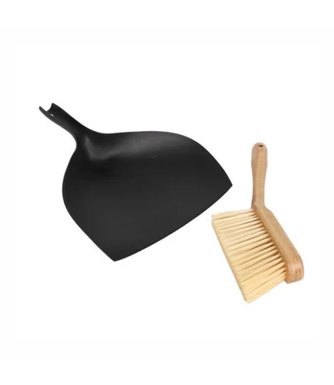 CLEAN CONCEPT HAND BROOM AND DUST PAN SET BLACK 9.6"X15"X3"