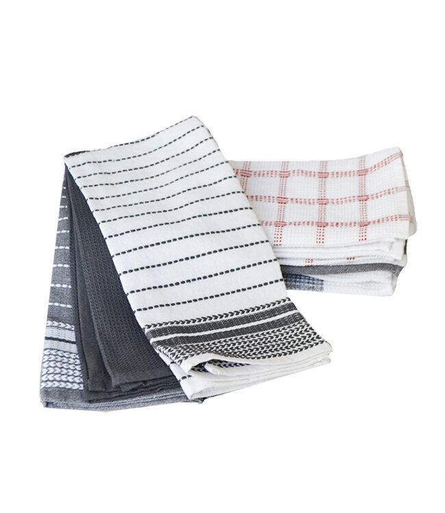 3PK AST SOLIDS/PRINTS KITCHEN TOWEL 18x28"