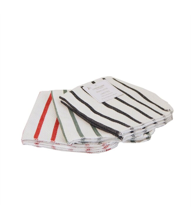 2pk STRIPE DISH CLOTHS AST 14″x 14″