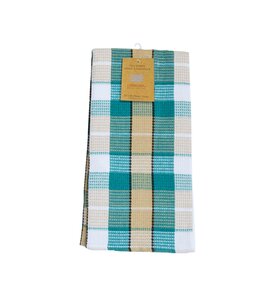 CHECK TEA TOWEL GREEN 23X32" (MP144)